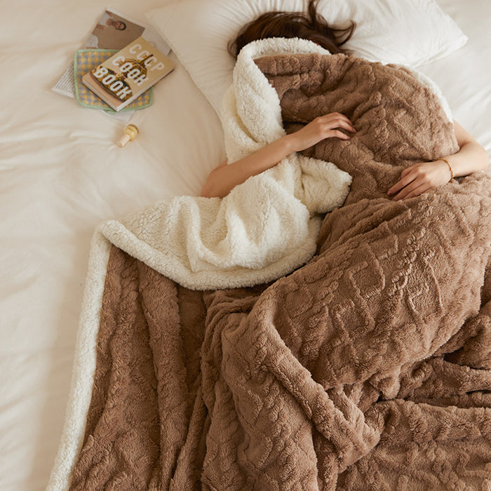 Hendrano Tufted Faux Fur Throw Blanket with Sherpa Back