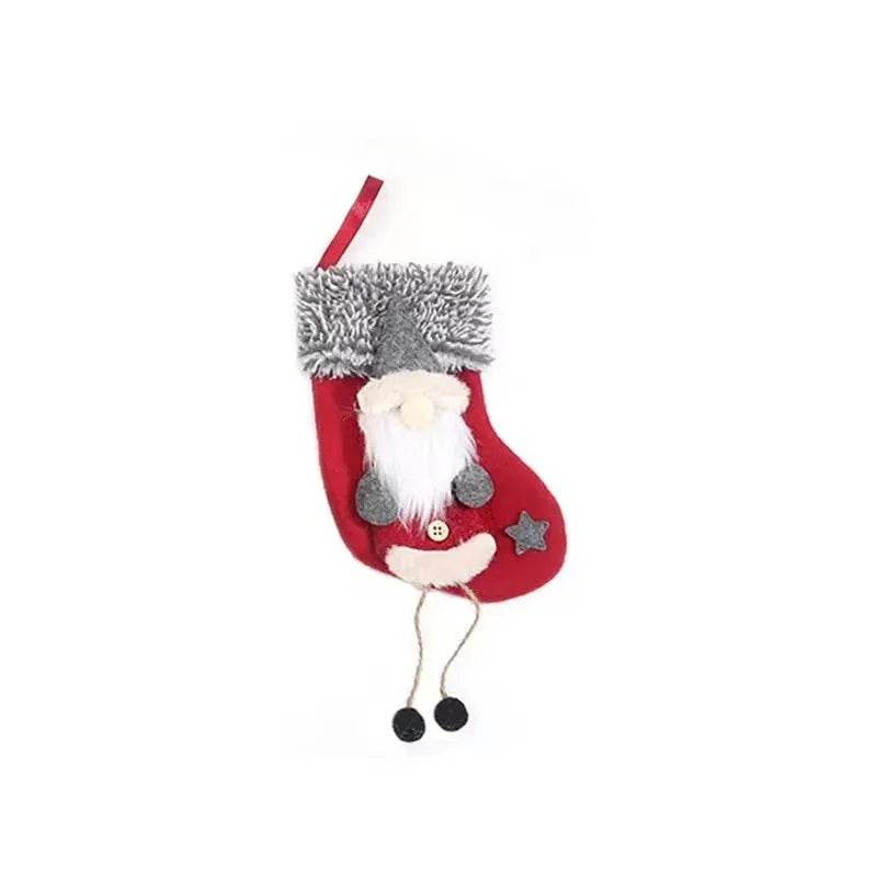 Mini Plush Christmas Stocking Hanging Ornament