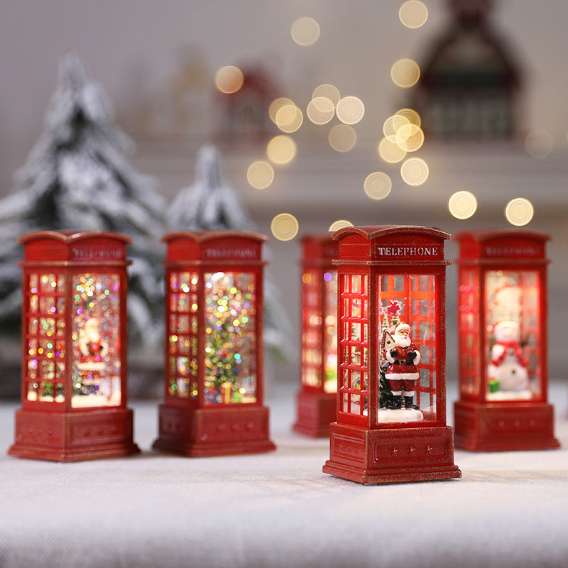 Swirling Glitter Christmas Lantern with Color-Changing LED
