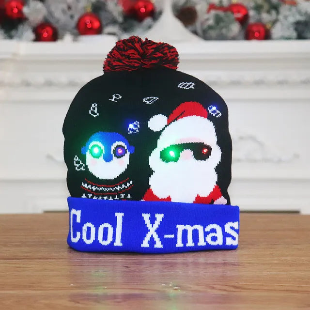 Hendrano™ Light-Up LED Knit Christmas Beanie for Kids &amp; Adults