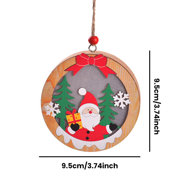 Hendrano™ Wooden Christmas Tree Hanging Light Box with Twine Loop