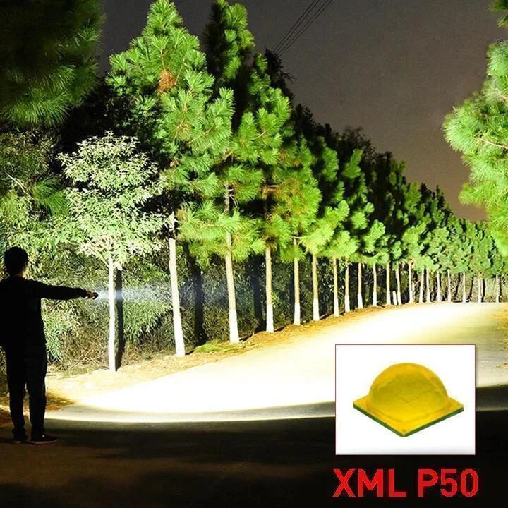 Hendrano™ Rechargeable XHP50 LED Flashlight with Zoom and Battery Indicator