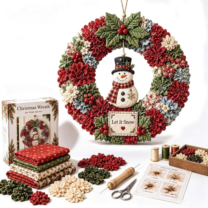 Hendrano DIY Fabric Christmas Wreath Sewing Kit in Gift Box