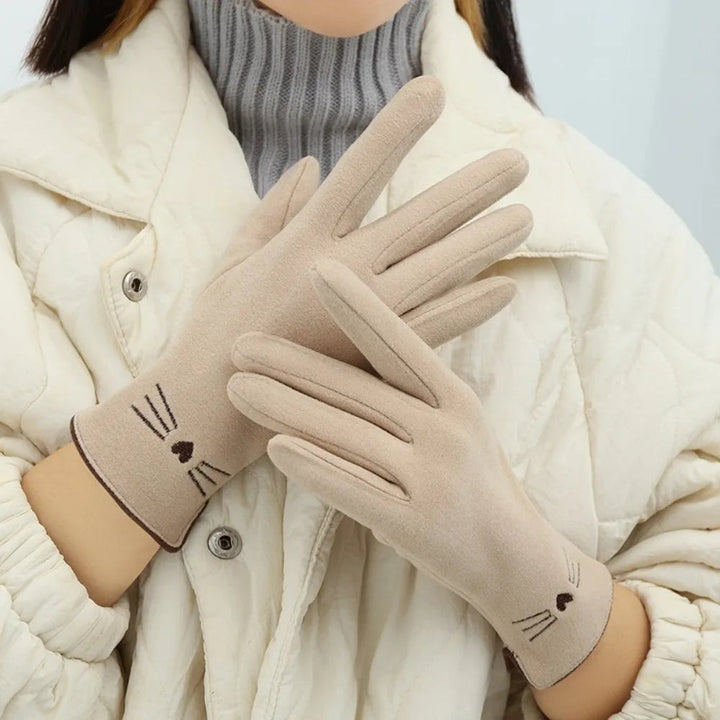 Cute Cat Touchscreen Winter Gloves for Women