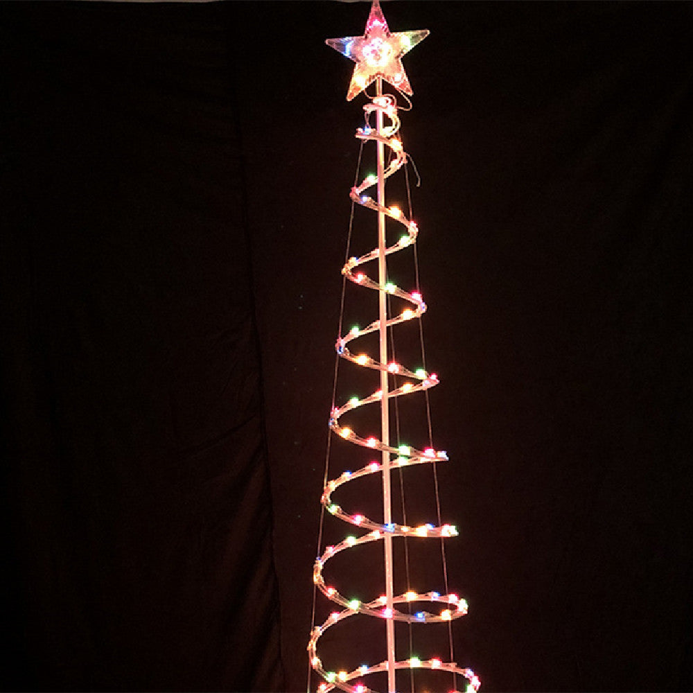 Glowing LED spiral Christmas tree with star
