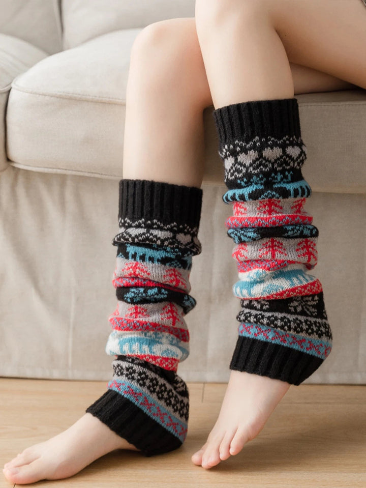 Snowflake Knit Leg Warmers – Soft, Breathable and Cozy