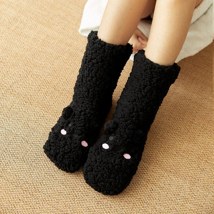 Hendrano™ Cute Bear Fleece Socks with Non-Slip Gripper Sole