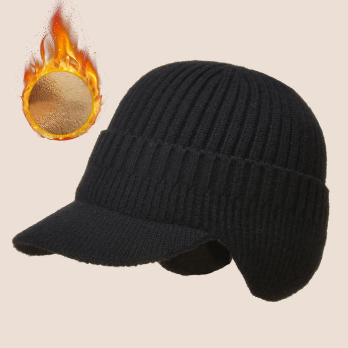 Hendrano™ Men's Knit Winter Hat with Ear Flaps and Short Brim