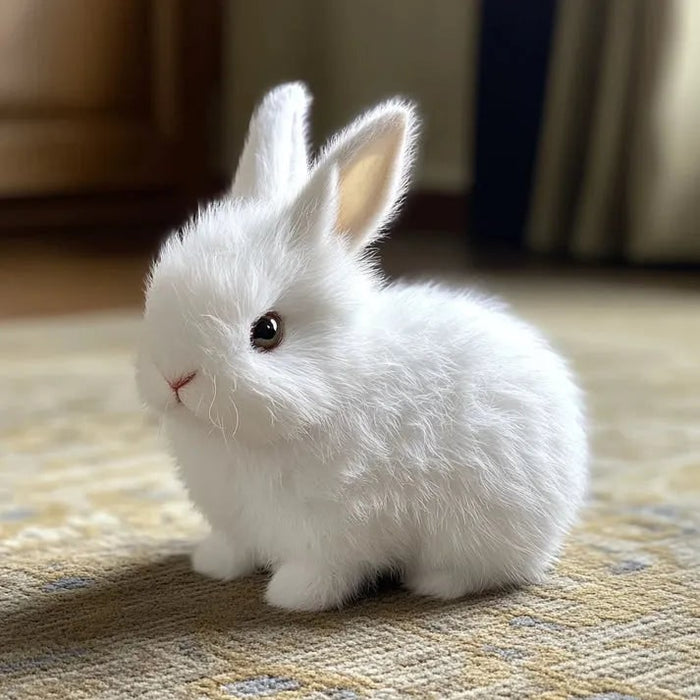 Hendrano™ Realistic Plush Bunny Rabbit with Soft Fluffy Fur and Whiskers