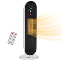 White ceramic tower heater with remote control