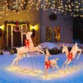 Three lighted glitter reindeer with red bows