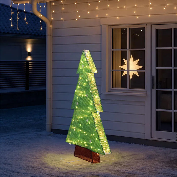 Hendrano 4 ft Lighted Outdoor Tree with Snowflake Front