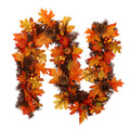 Fall maple leaf garland with pine cones
