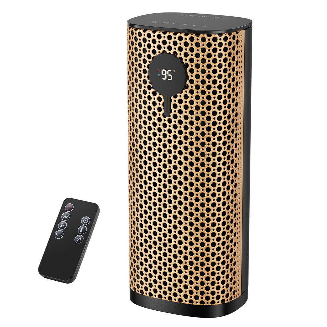 Gold ceramic tower heater with digital display