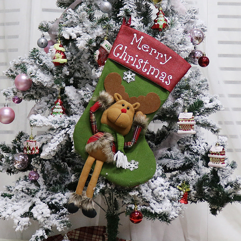 Large Christmas Stocking Tree Ornament in Three Designs
