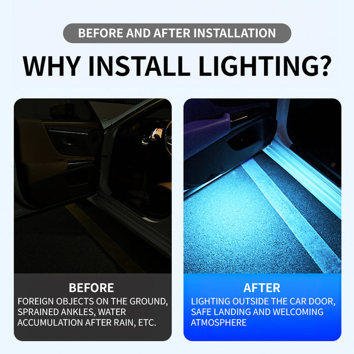 Wireless Car Door Projector Lights with 7 Colors and Auto Sensor