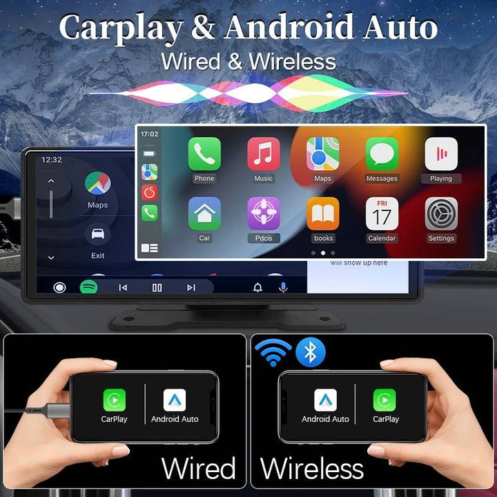 10.26-Inch Touchscreen Car Stereo with CarPlay and Backup Camera