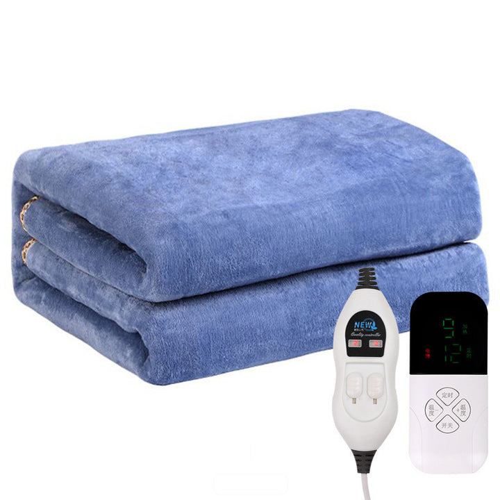 Flannel heated mattress pad on a bed