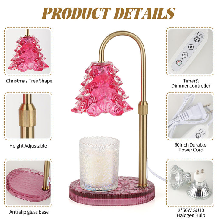 Pink Candle Warmer Lamp with Timer and Dimmer, 50W GU10