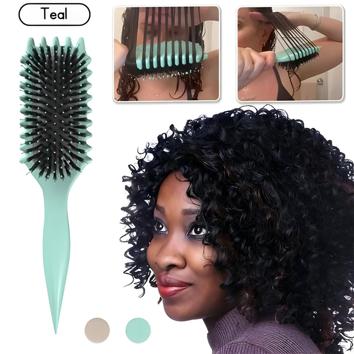 Boar Bristle Curl Brush for Defined, Tangle-Free Curls