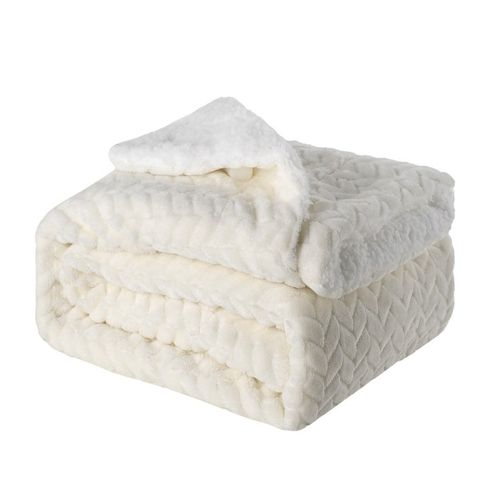 Hendrano Double-Layer Sherpa Fleece Throw Blanket