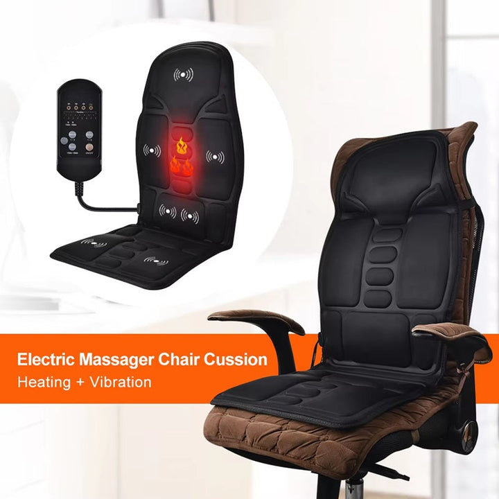 Hendrano™ Heated Massage Chair Pad with 7 Motors for Home &amp; Car