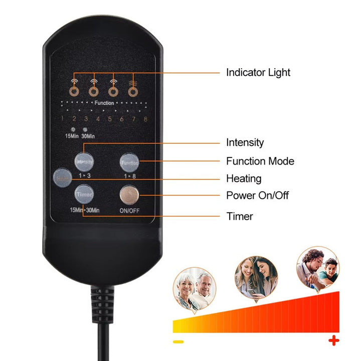 Hendrano™ Heated Massage Chair Pad with 7 Motors for Home &amp; Car