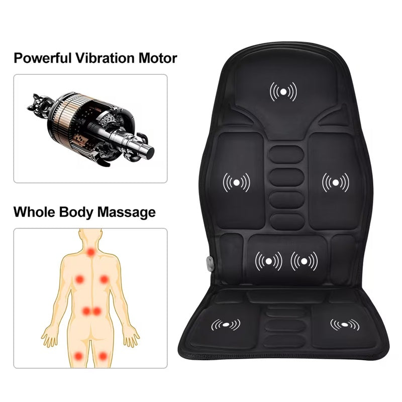 Hendrano™ Heated Massage Chair Pad with 7 Motors for Home &amp; Car
