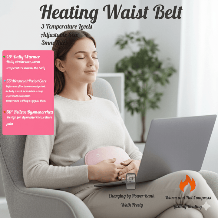 Cordless Heating Pad for Stomach and Back with Vibration