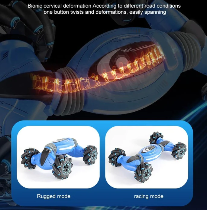 Gesture Controlled Stunt Car with 360° Flips and Lights