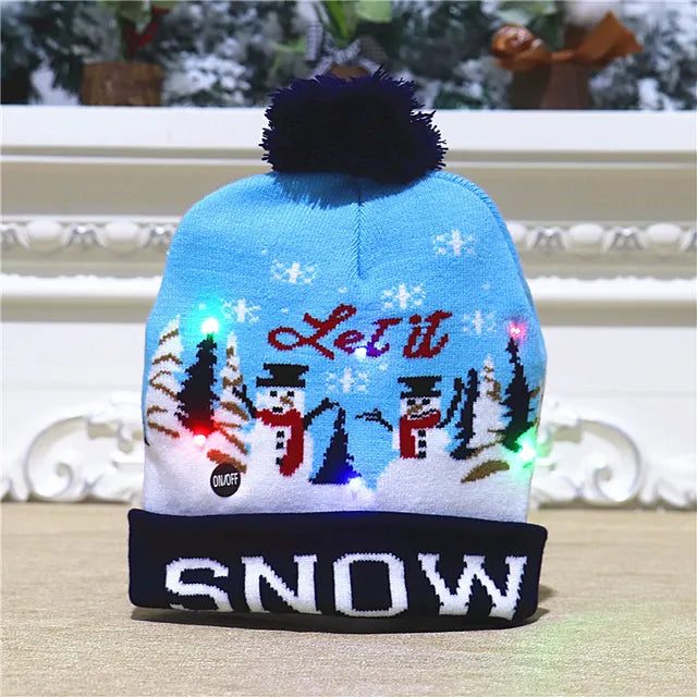 Hendrano™ Light-Up LED Knit Christmas Beanie for Kids &amp; Adults