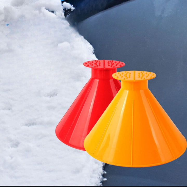 Cone-Shaped Car Ice Scraper with Wide and Fine Edges