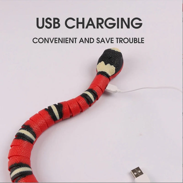 Interactive Robotic Snake Cat Toy with Obstacle Sensors