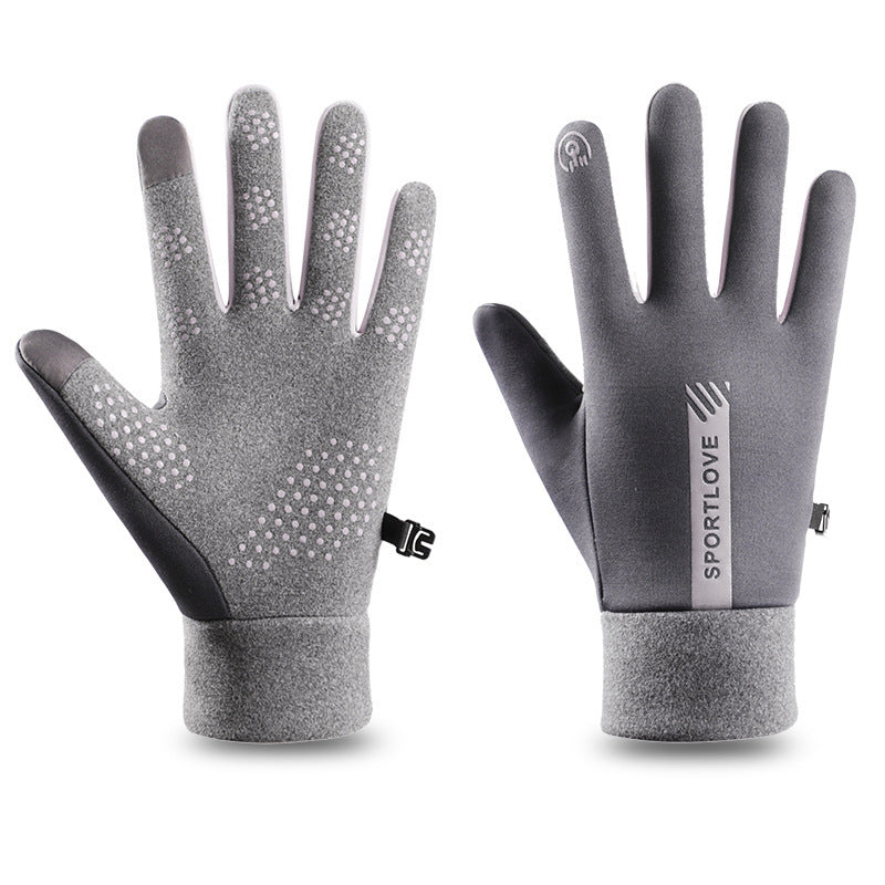 Black water-repellent touchscreen winter gloves