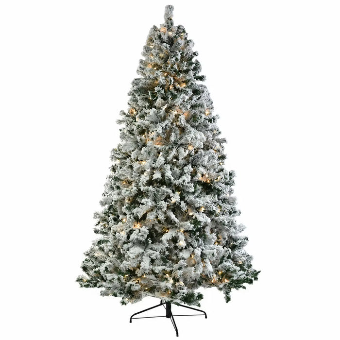 Hendrano 7 ft Pre-Lit Flocked Christmas Tree with Warm and Cool LEDs