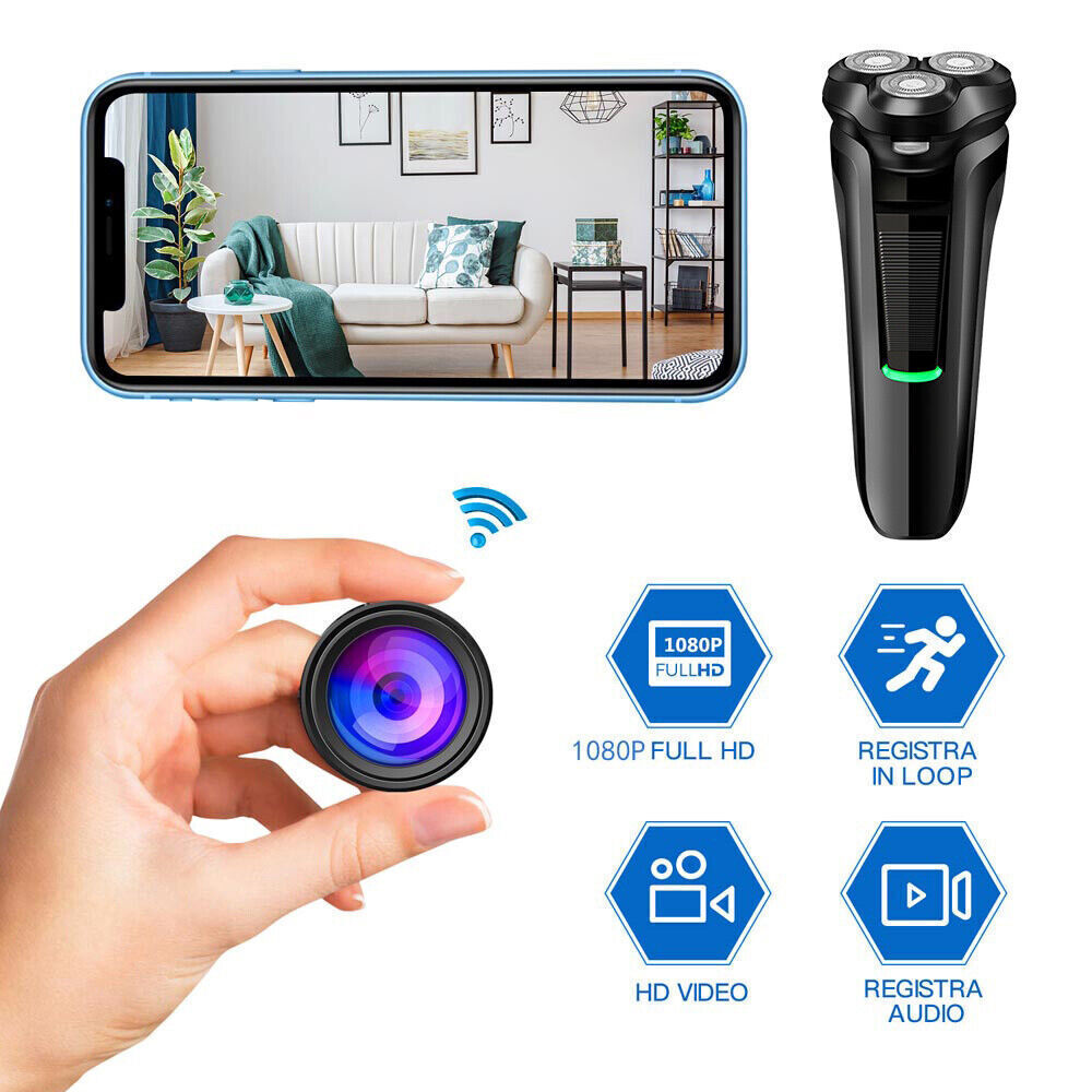 1080p WiFi Mini Camera in Shaver Design with Motion Alerts