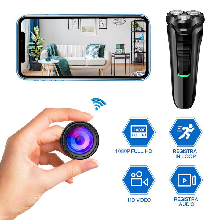 1080p WiFi Mini Camera in Shaver Design with Motion Alerts