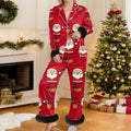 Woman in a red Santa pajama set