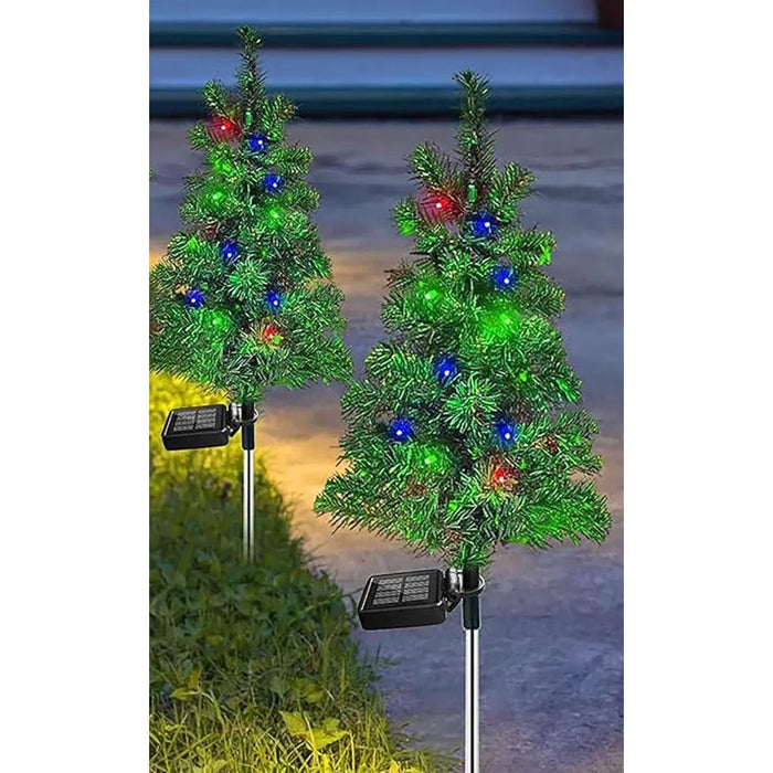 Hendrano Solar Christmas Tree Stake Lights for Garden Paths