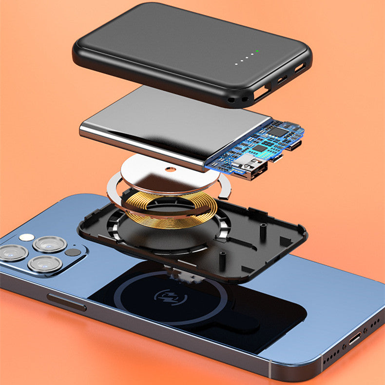 Magnetic wireless power bank on a phone