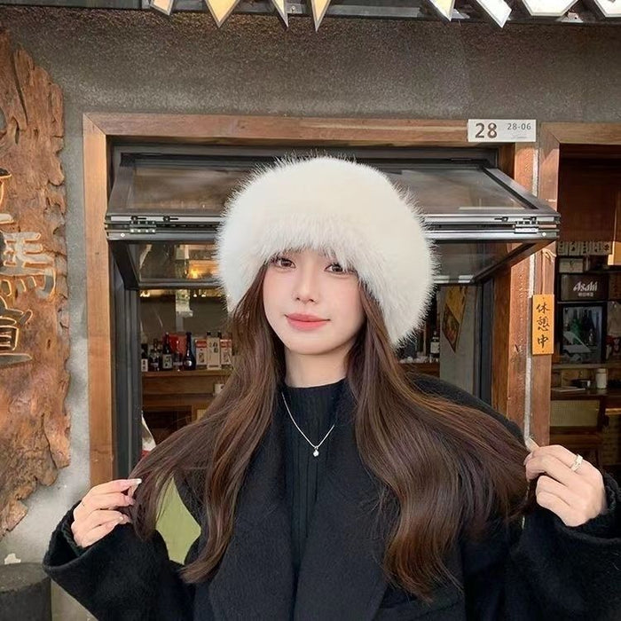 Hendrano Fluffy Faux Fur Roll-Brim Winter Hat, Lightweight