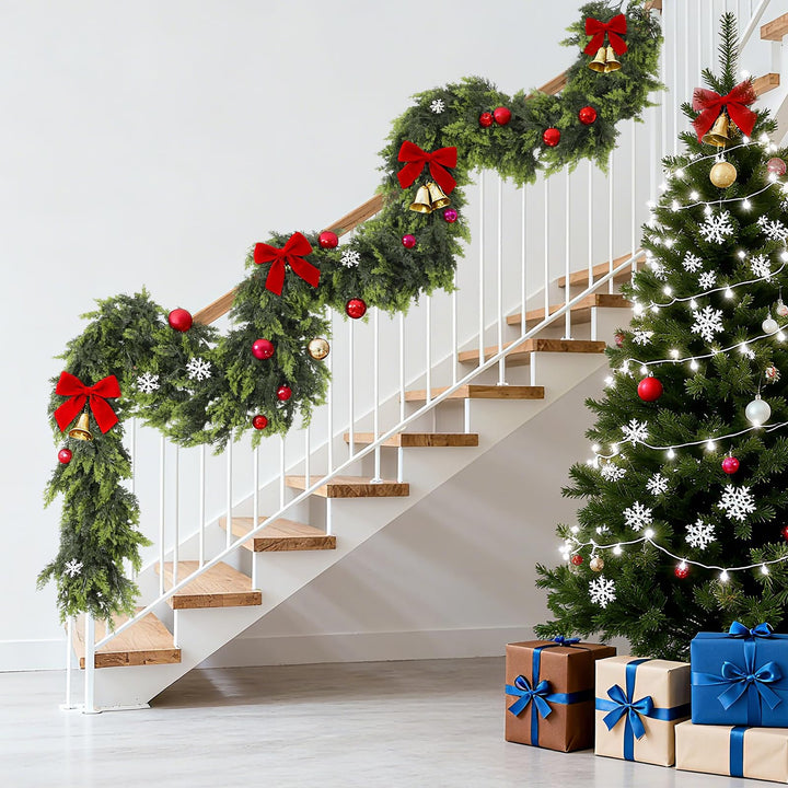 Green artificial Norfolk pine garland