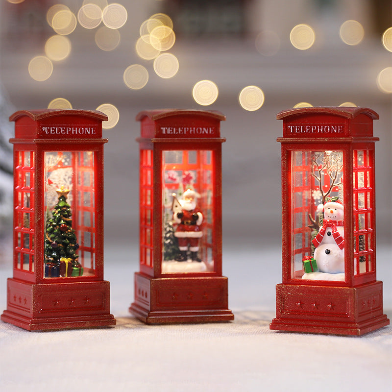 Swirling Glitter Christmas Lantern with Color-Changing LED