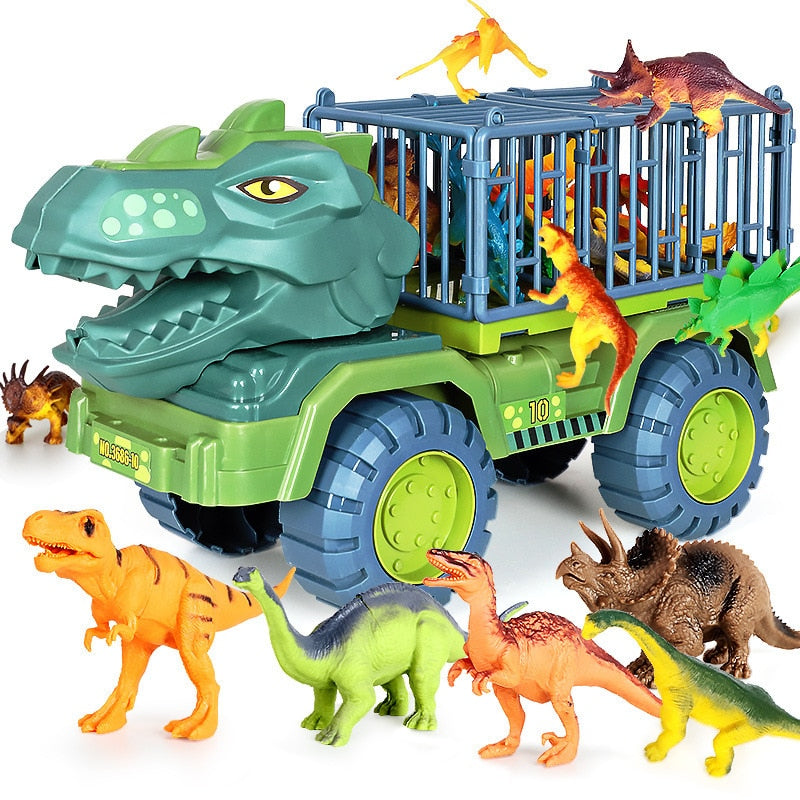 Dinosaur Transport Truck Playset with Realistic Dino Figures