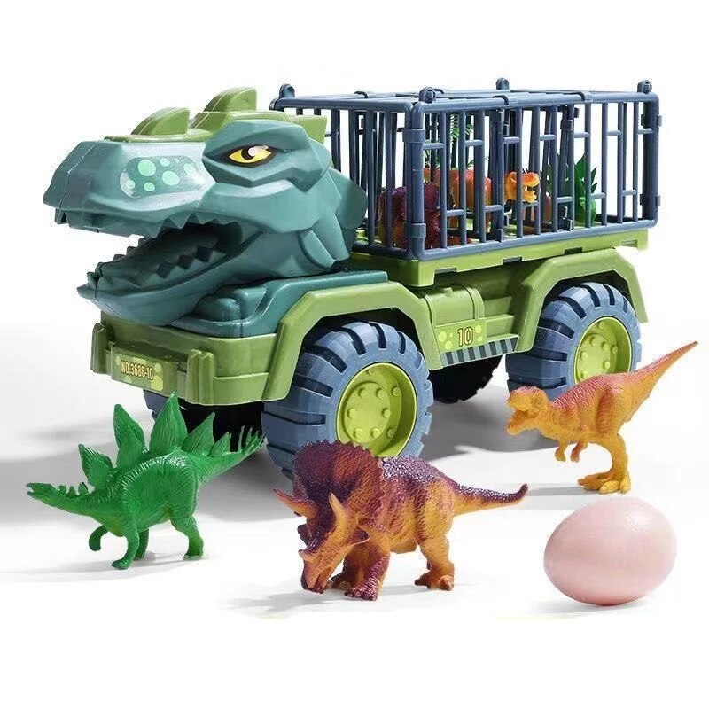 Dinosaur Transport Truck Playset with Realistic Dino Figures