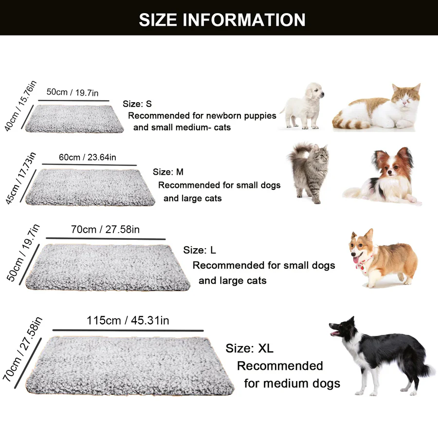 Hendrano™ Self-Warming Pet Pad for Cats and Dogs in Plush Faux Fur