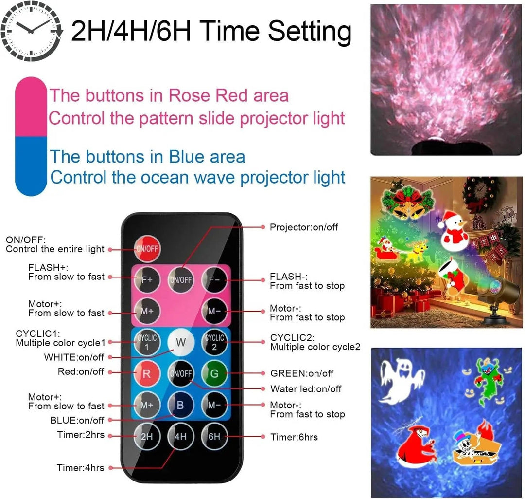 Christmas Projector Light with 16 Slides and Remote