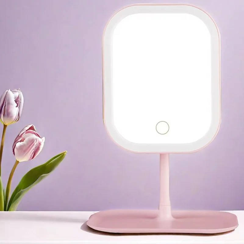 Travel Makeup Mirror with Lights and Three Color Modes