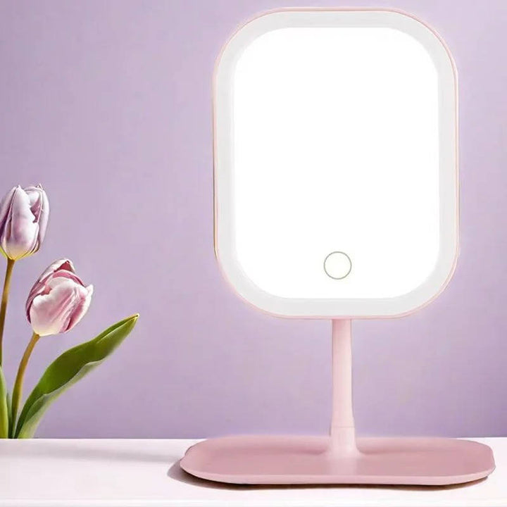 Travel Makeup Mirror with Lights and Three Color Modes