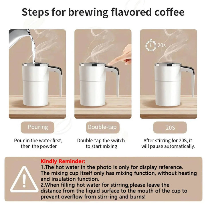Self-Stirring Heated Travel Mug with Live Temperature Display